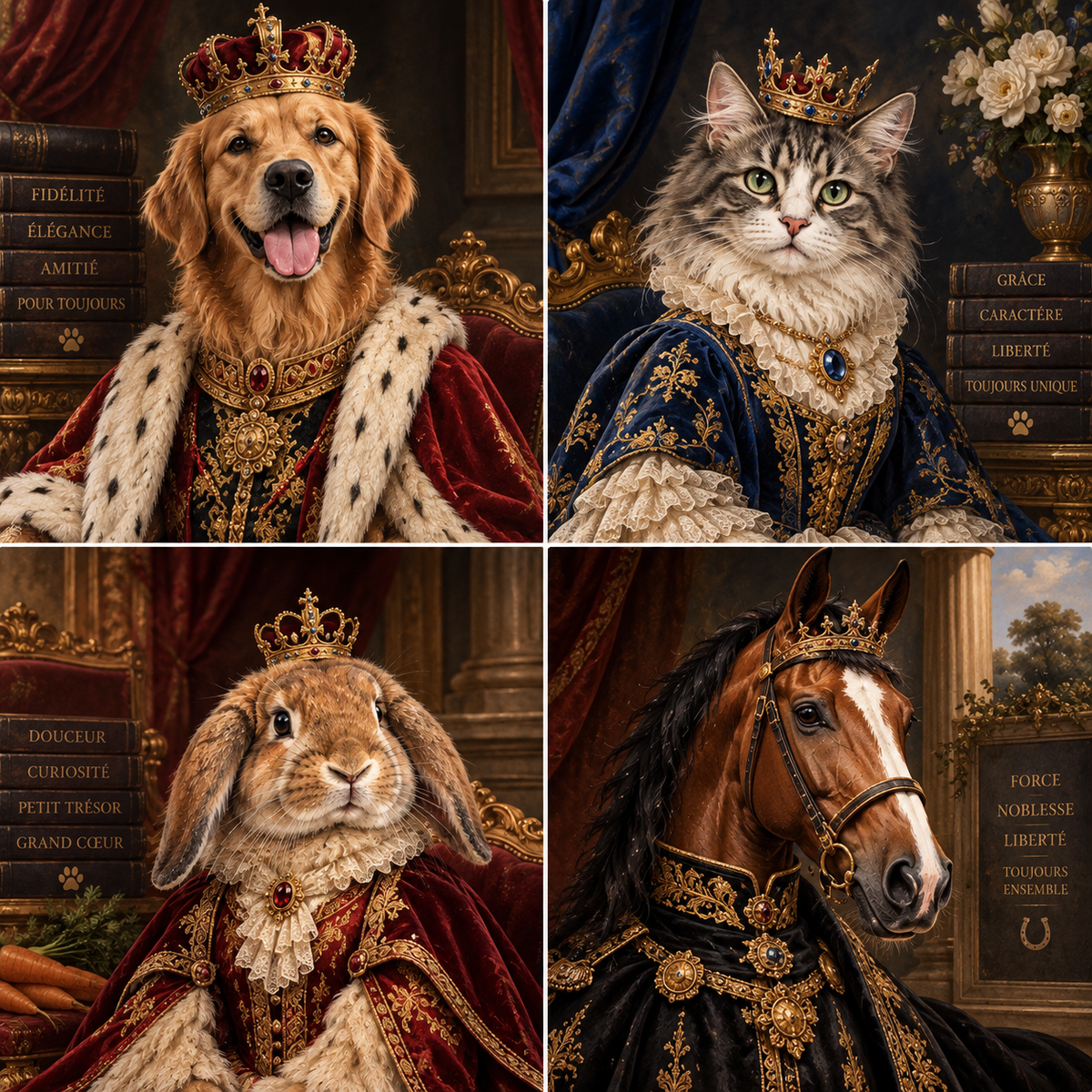 Portrait Personnalisé Chien & Chat - Illustration Unique à partir de votre Photo